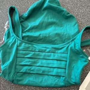 Danskin cami pleated leotard bayou s/p 4-6